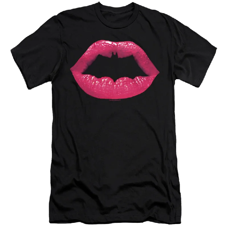 Batman Premium Canvas T-Shirt Kiss Logo Black Tee