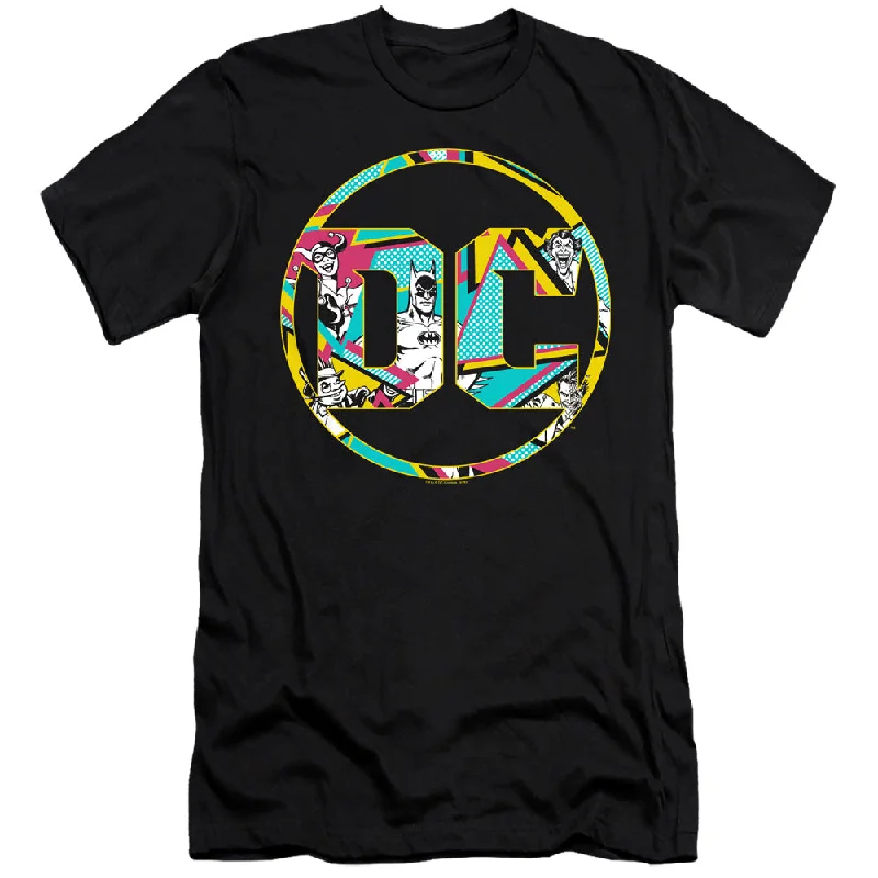 Batman Slim Fit T-Shirt Colorful DC Comics Logo Black Tee