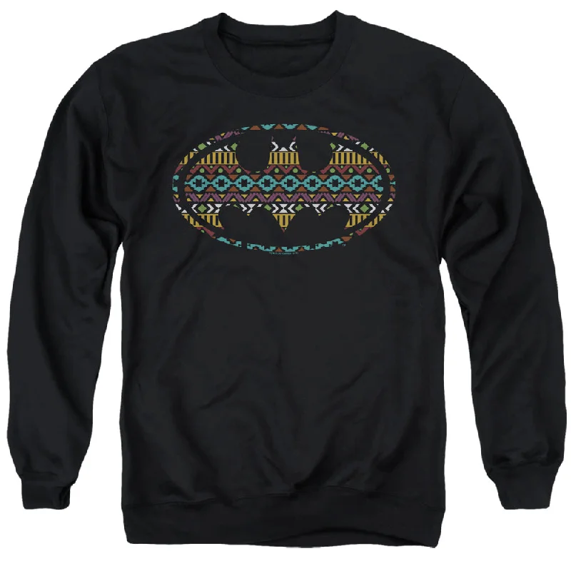 Batman Sweatshirt Aztec Art Logo Black Pullover