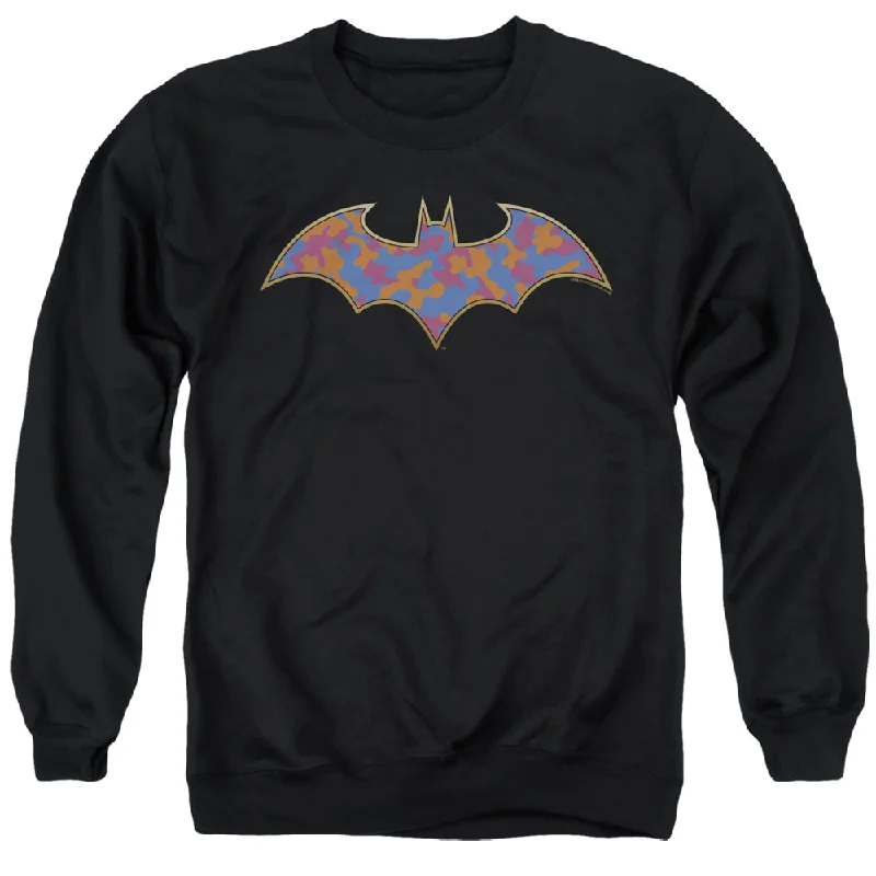 Batman Sweatshirt Colored Camo Logo Black Pullover