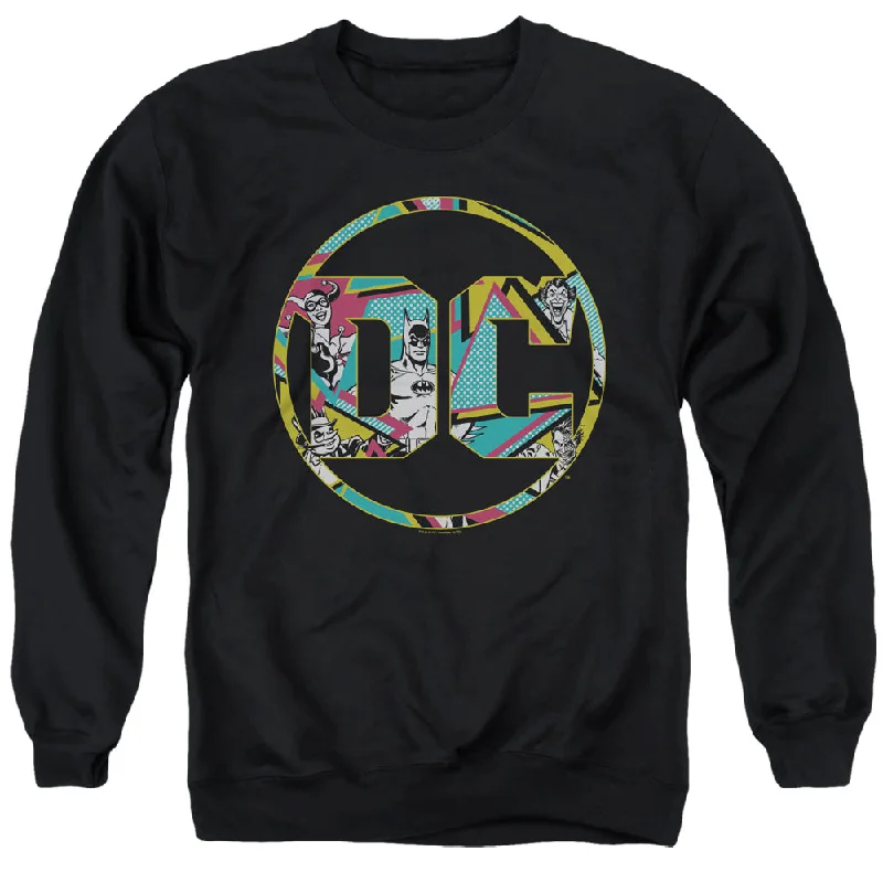 Batman Sweatshirt Colorful DC Comics Logo Black Pullover