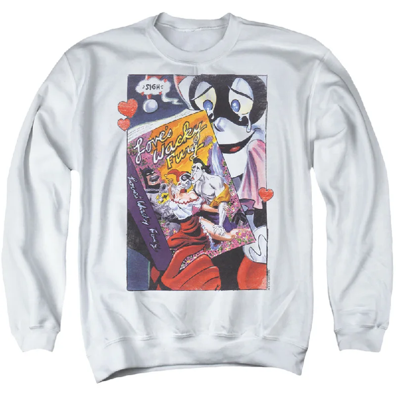 Batman Sweatshirt Love's Wacky Fury White Pullover