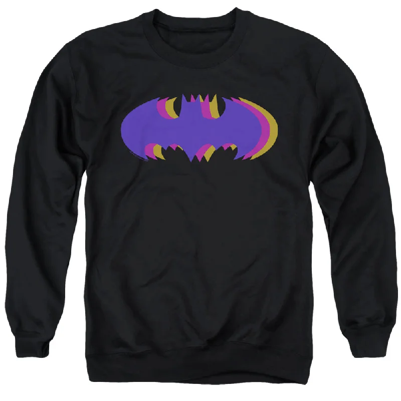 Batman Sweatshirt Tri Colored Logo Black Pullover