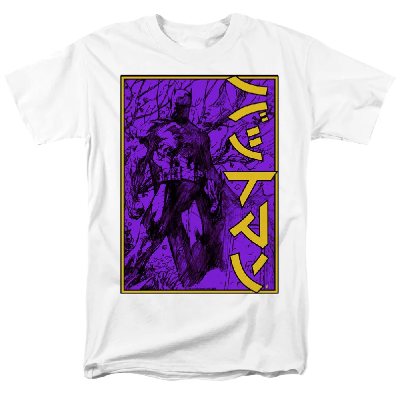 Batman T-Shirt Kanji Framed White Tee