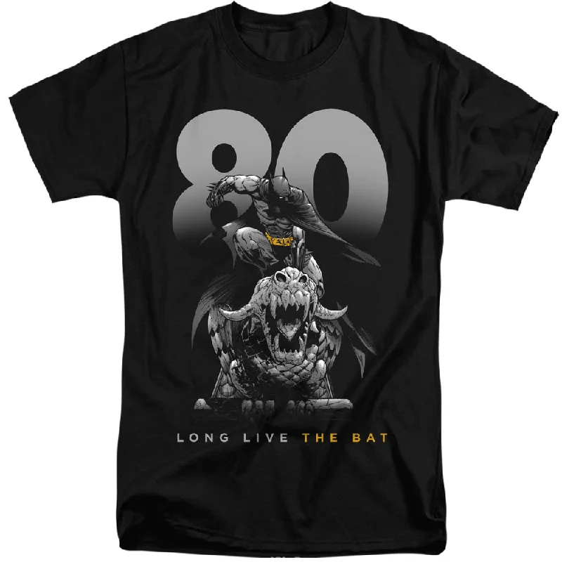 Batman Tall T-Shirt 80 Years Long Live The Bat Black Tee