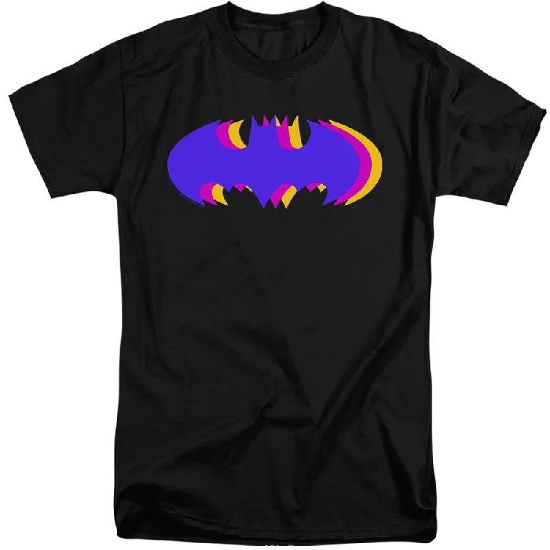 Batman Tall T-Shirt Tri Colored Logo Black Tee