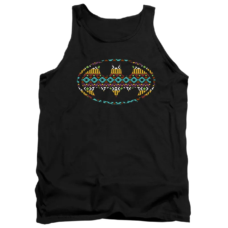 Batman Tanktop Aztec Art Logo Black Tank