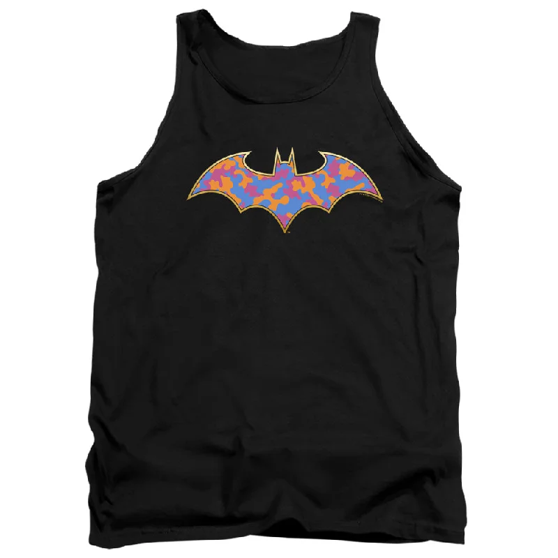 Batman Tanktop Colored Camo Logo Black Tank