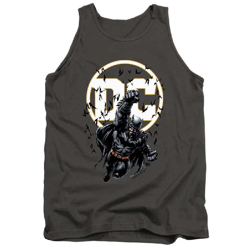 Batman Tanktop DC Logo Bats Flying Charcoal Tank