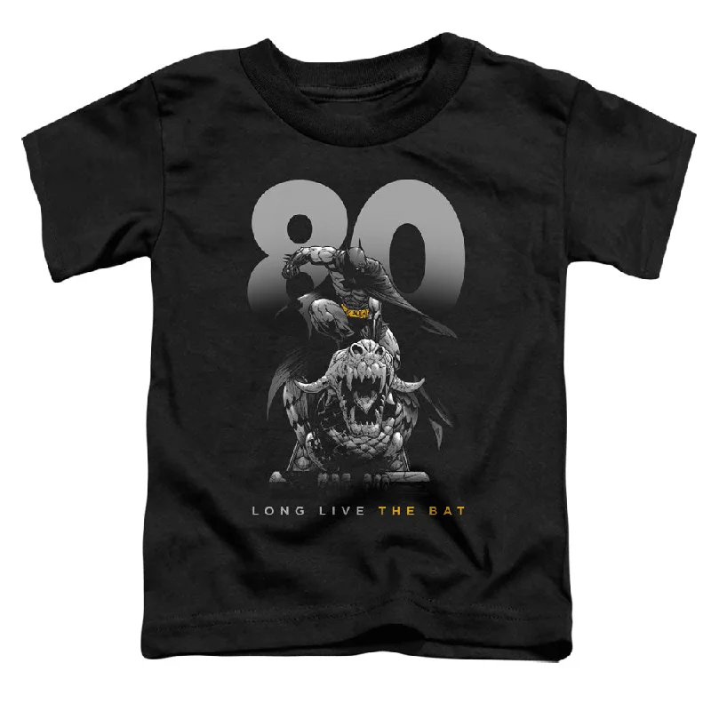 Batman Toddler T-Shirt 80 Years Long Live The Bat Black Tee