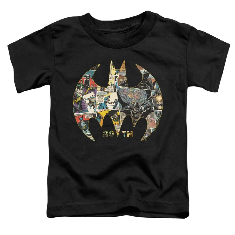 Batman Toddler T-Shirt 80th Anniversary Shield Black Tee