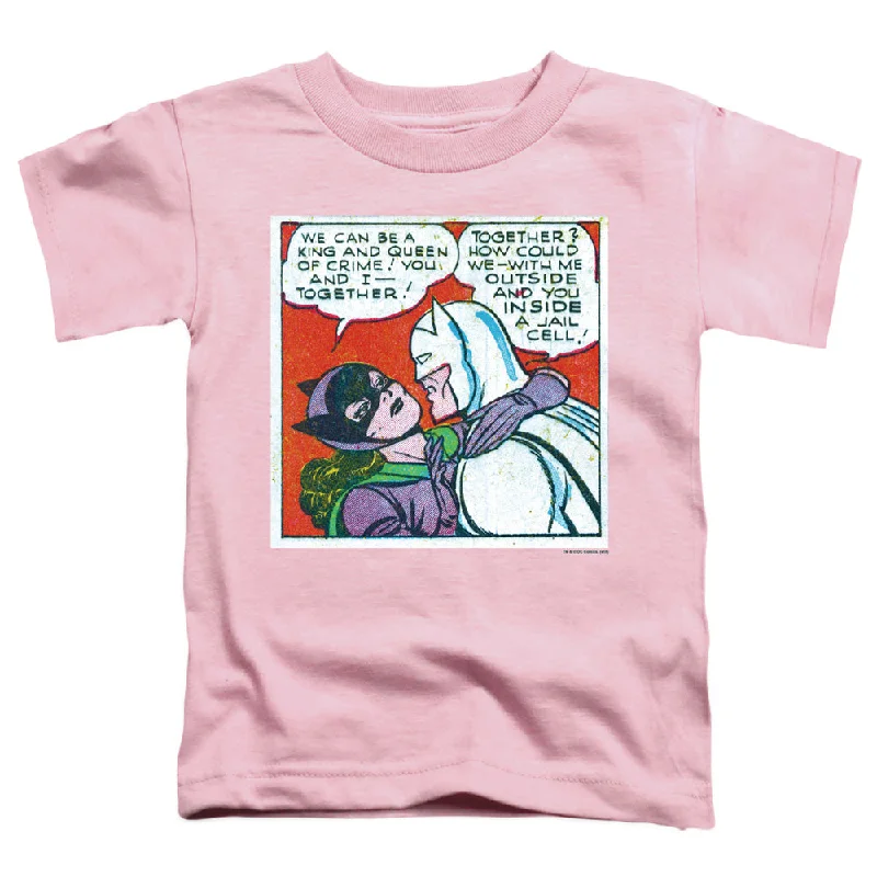 Batman Toddler T-Shirt Batman and Catwomen Comic Strip Pink Tee