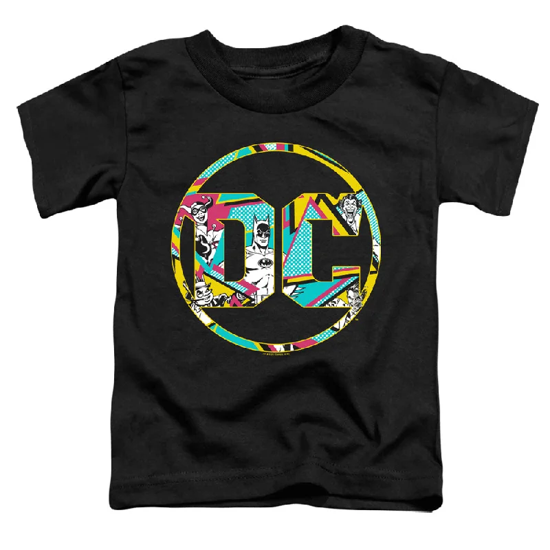 Batman Toddler T-Shirt Colorful DC Comics Logo Black Tee