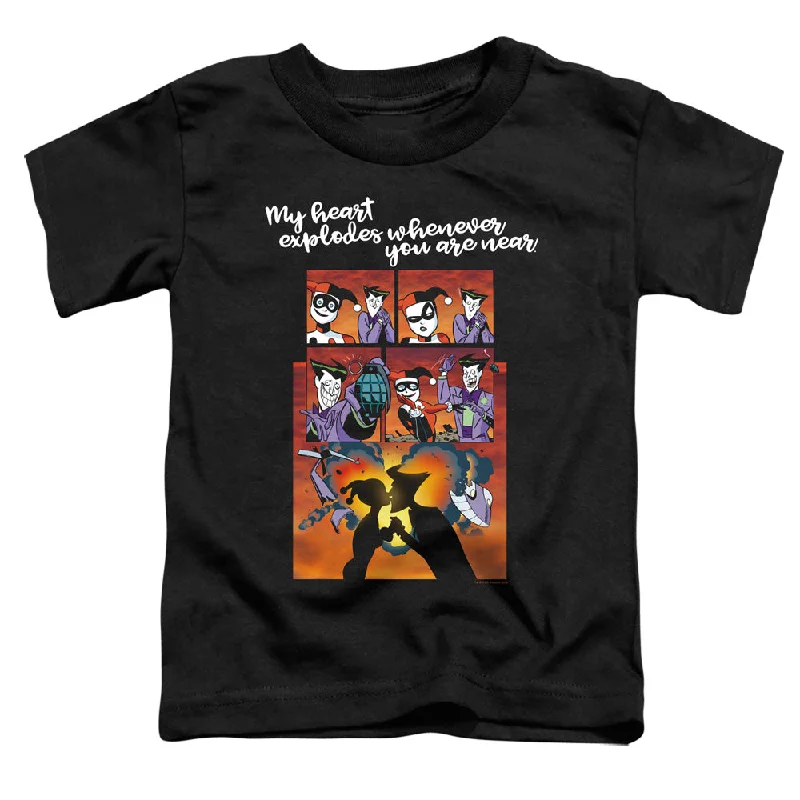 Batman Toddler T-Shirt Heart Explodes Black Tee