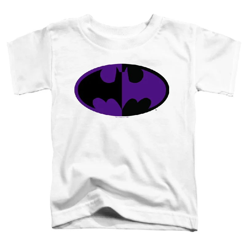 Batman Toddler T-Shirt Split Logo White Tee