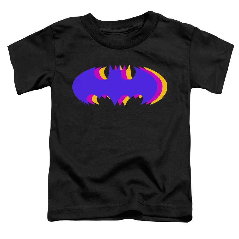 Batman Toddler T-Shirt Tri Colored Logo Black Tee