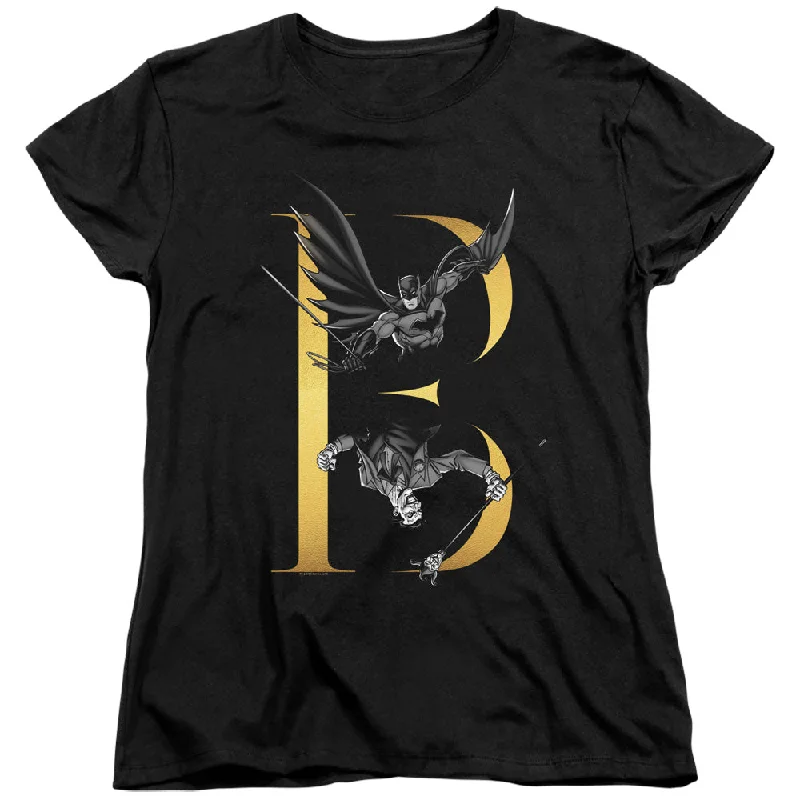 Batman Womens T-Shirt Batman Joker Feud Black Tee