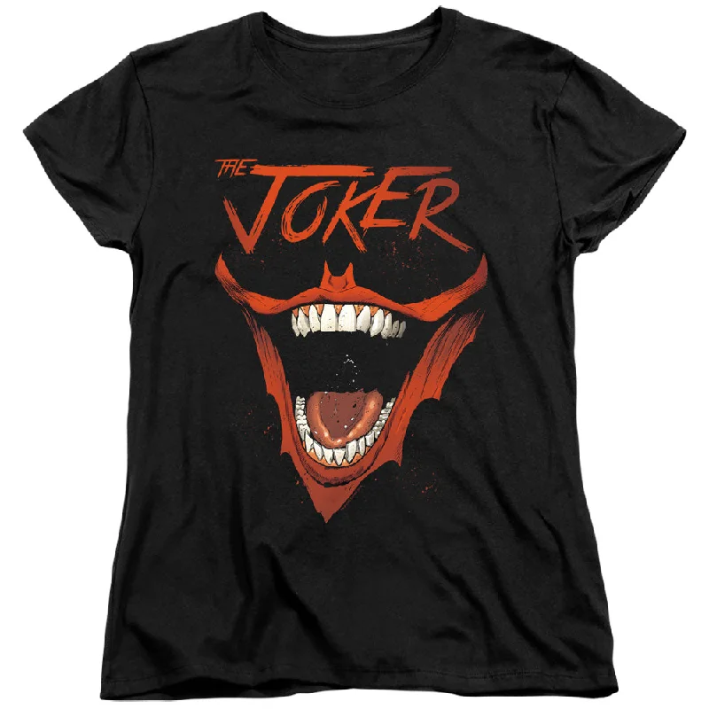 Batman Womens T-Shirt Joker Laugh Black Tee