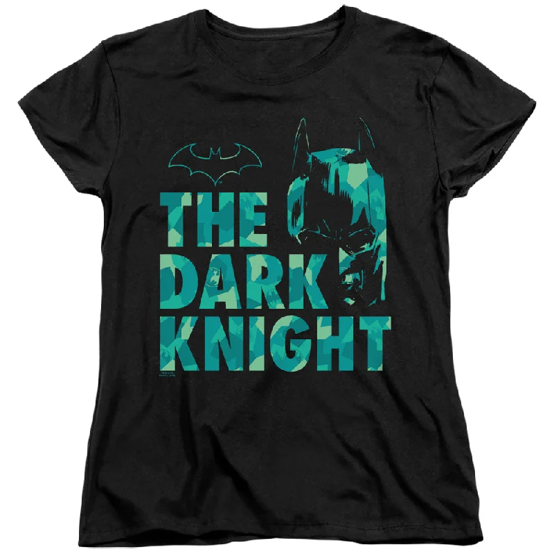 Batman Womens T-Shirt The Dark Knight Pattern Black Tee