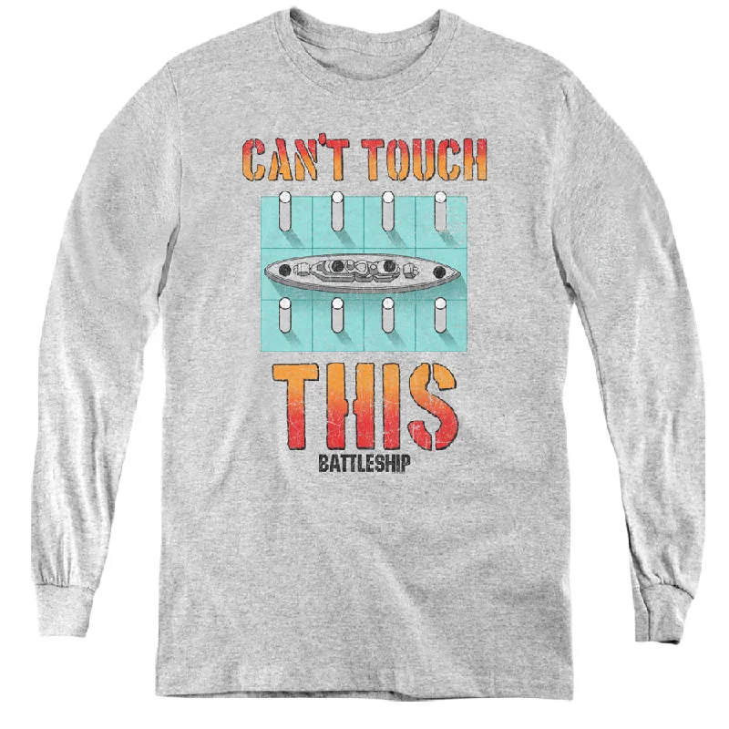 Battleship Kids Long Sleeve Shirt Can't Touch This Athletic Heather