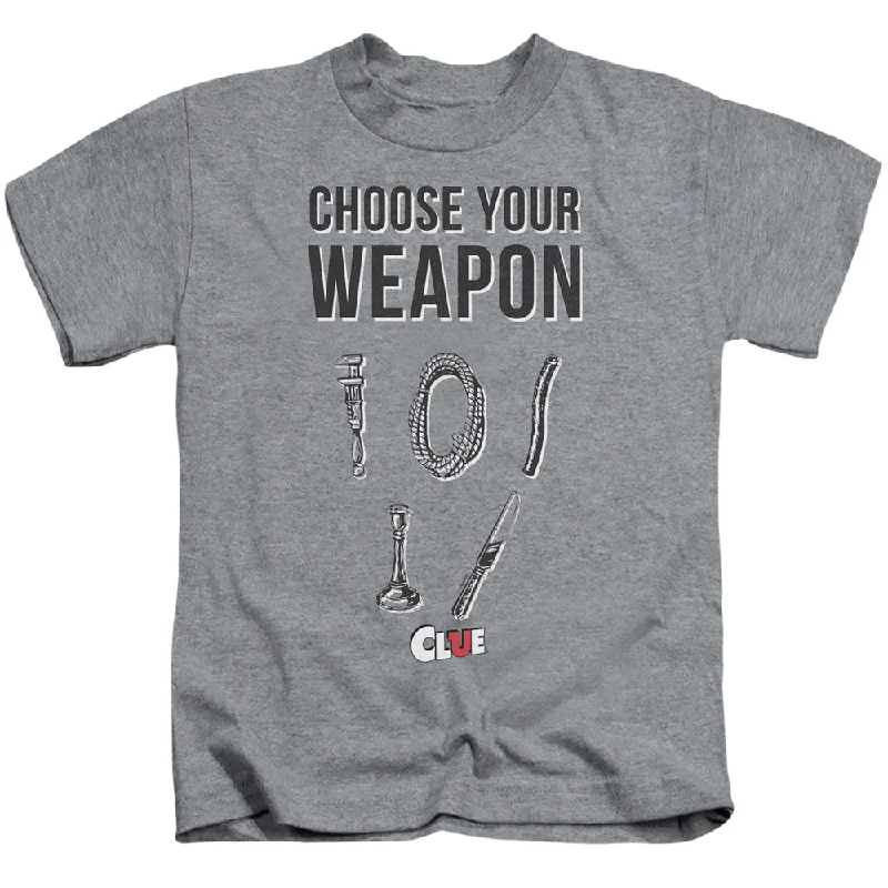 Clue Boys T-Shirt Choose Your Weapon Athletic Heather Tee