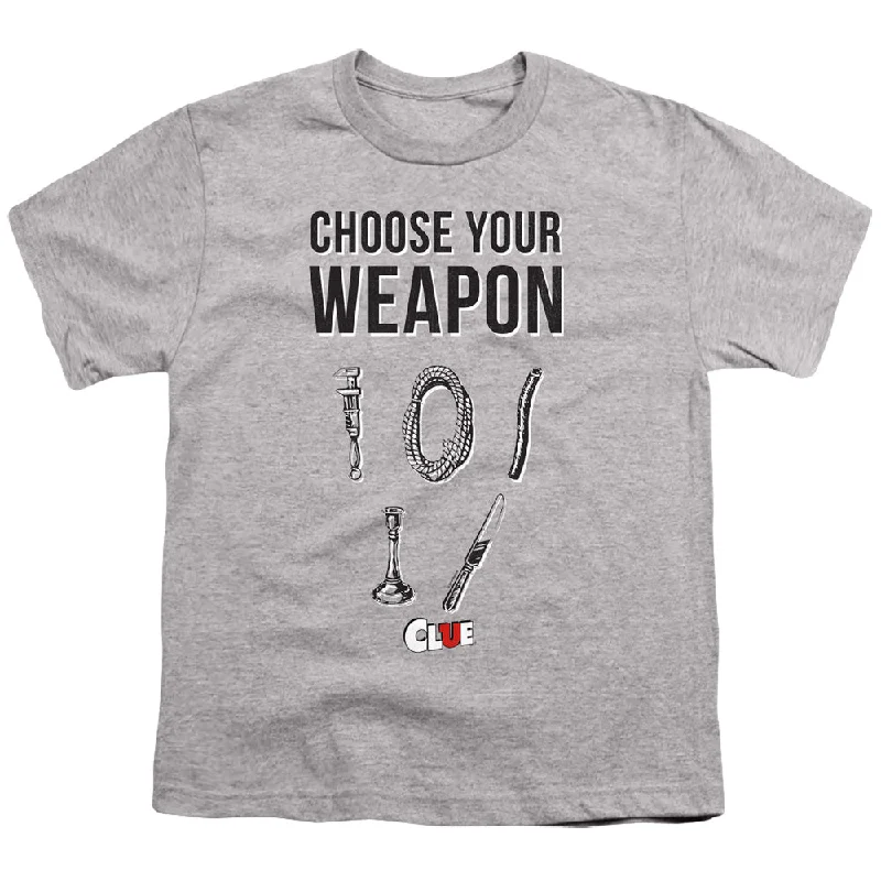 Clue Kids T-Shirt Choose Your Weapon Athletic Heather Tee