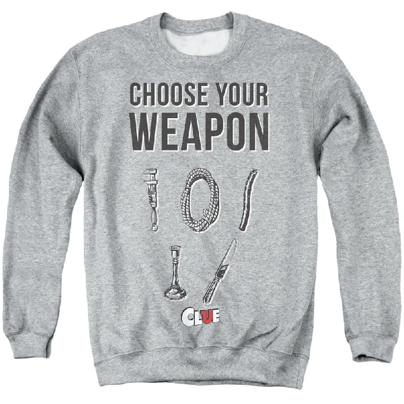 Clue Sweatshirt Choose Your Weapon Athletic Heather Pullover