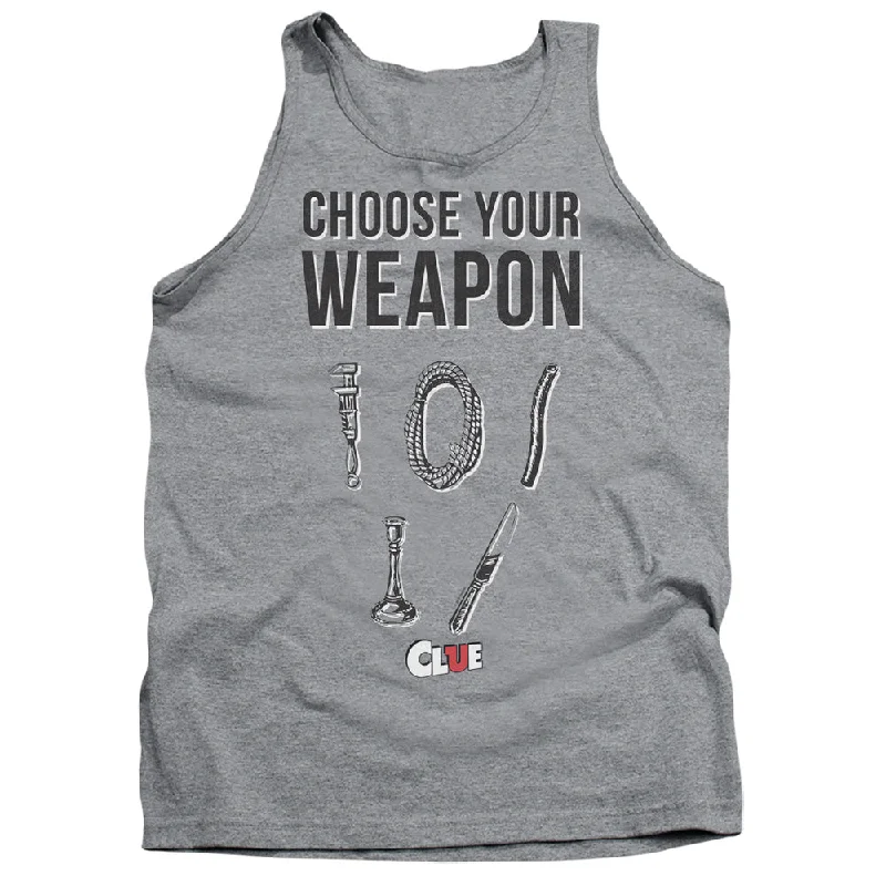 Clue Tanktop Choose Your Weapon Athletic Heather Tank