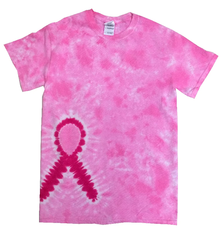 Colorful Breast Cancer Awareness Ribbon Tie Dye Kids Shirt