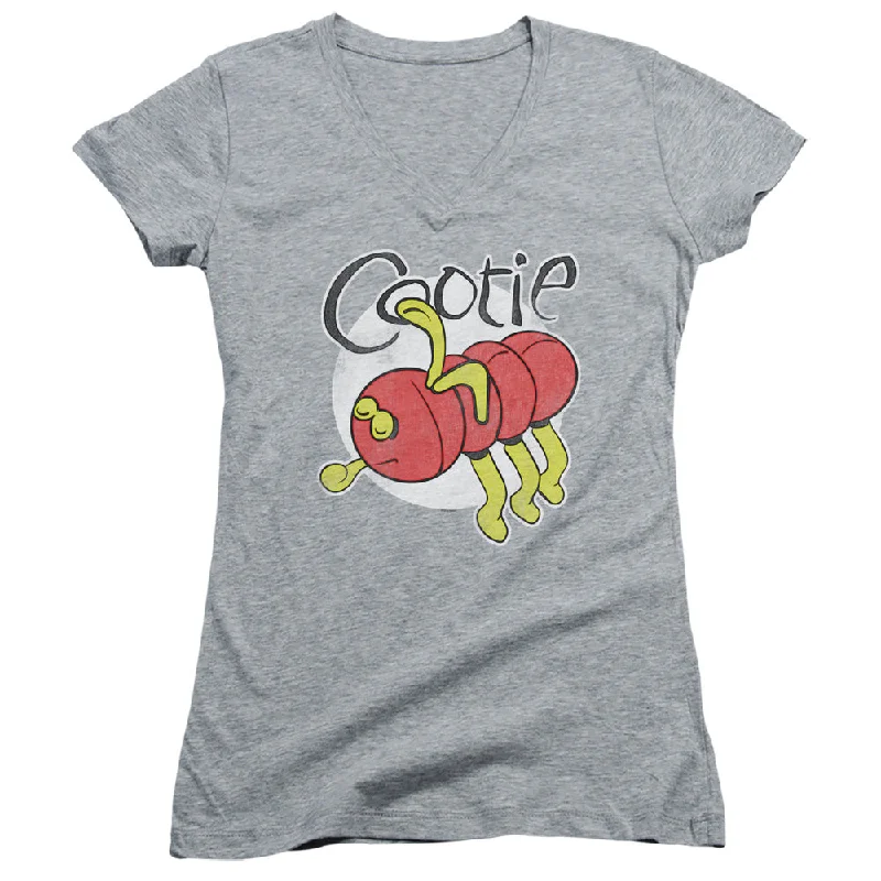 Cootie Juniors V-Neck T-Shirt Bug Athletic Heather