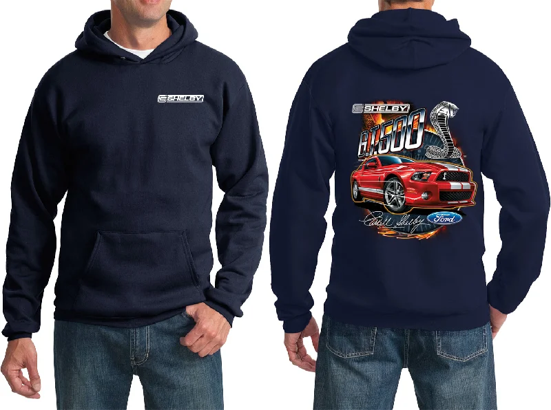 Ford Mustang Hoodie Red Shelby GT500 Front and Back