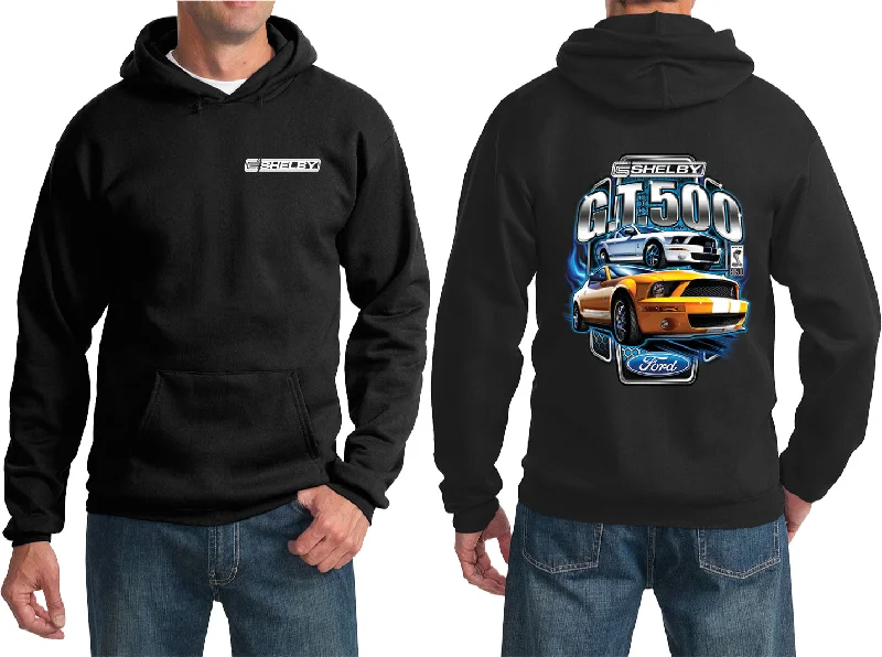 Ford Mustang Hoodie Shelby Yellow and White Front and Back