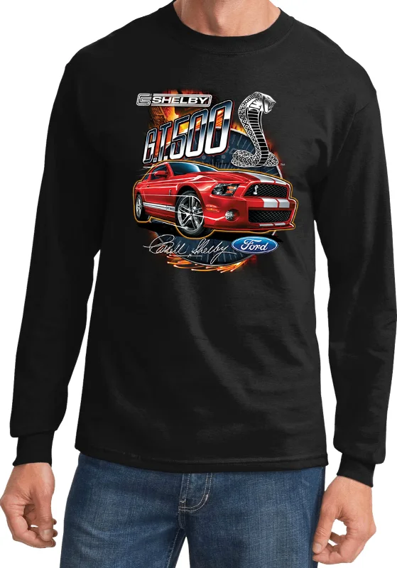 Ford Mustang T-shirt Red Shelby GT500 Long Sleeve