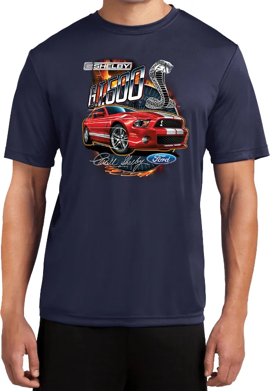 Ford Mustang T-shirt Red Shelby GT500 Moisture Wicking Tee