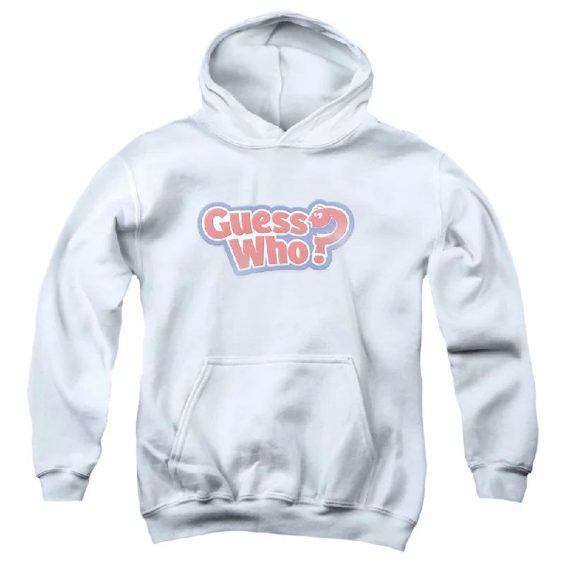 Guess Who Kids Hoodie Distressed Logo White Hoody