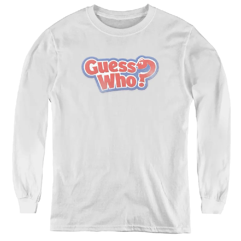 Guess Who Kids Long Sleeve Shirt Distressed Logo White Tee