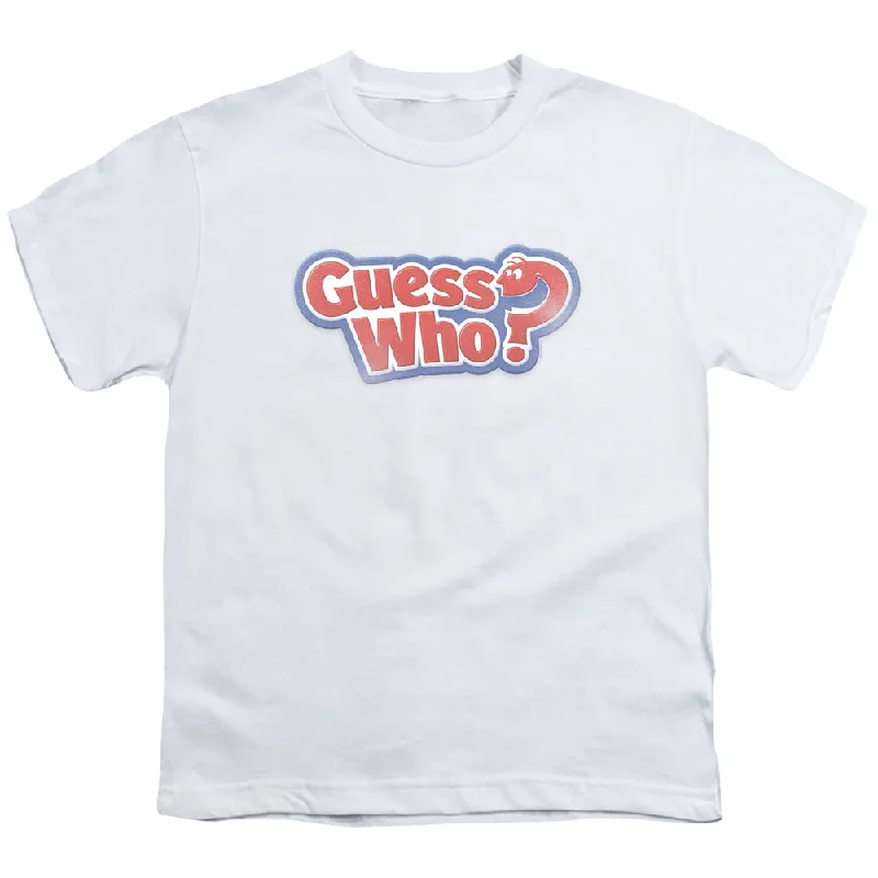 Guess Who Kids T-Shirt Distressed Logo White Tee