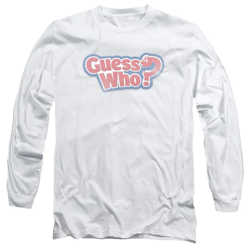 Guess Who Long Sleeve T-Shirt Distressed Logo White Tee