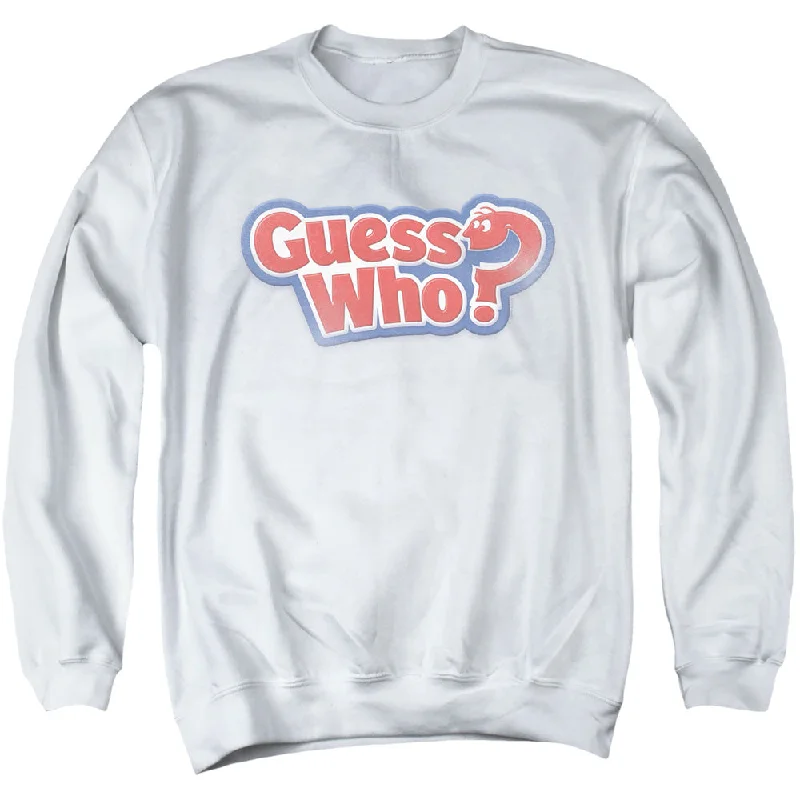 Guess Who Sweatshirt Distressed Logo White Pullover