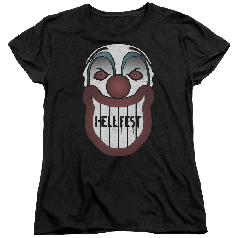 Hell Fest Womens T-Shirt Clown Face Black Tee