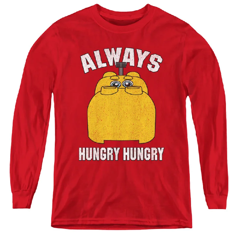 Hungry Hungry Hippos Kids Long Sleeve Shirt Always Hungry Red Tee