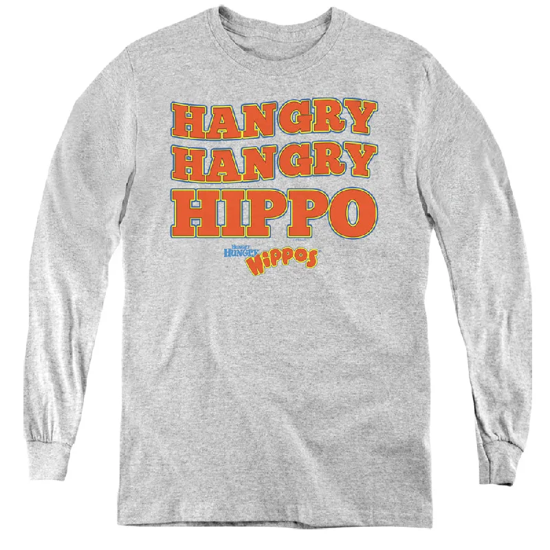 Hungry Hungry Hippos Kids Long Sleeve Shirt Hangry Athletic Heather