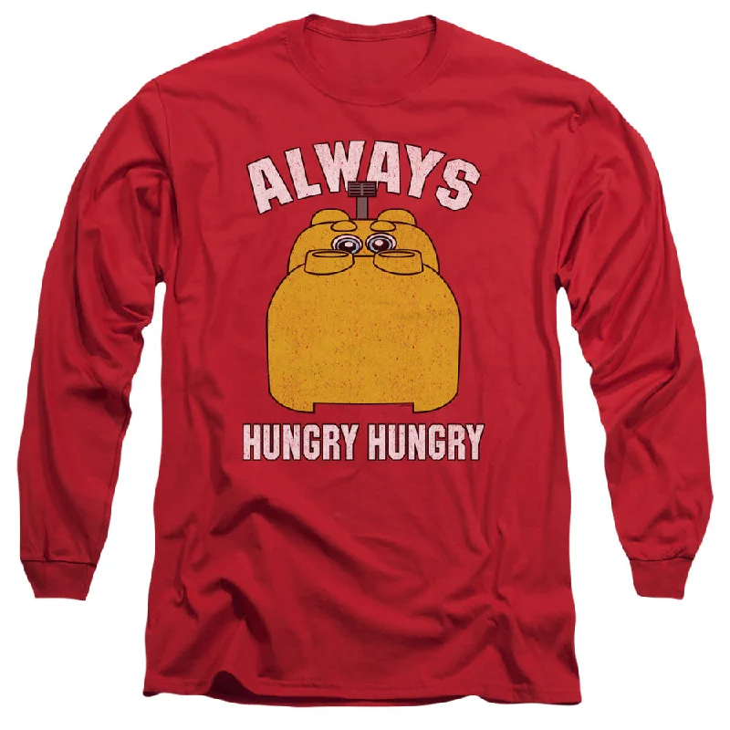 Hungry Hungry Hippos Long Sleeve T-Shirt Always Hungry Red Tee