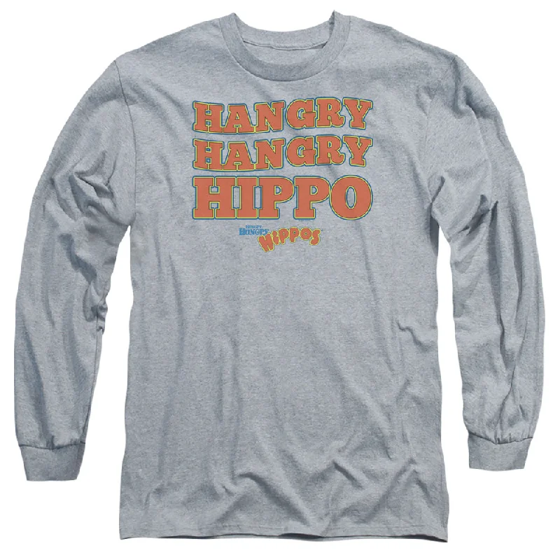 Hungry Hungry Hippos Long Sleeve T-Shirt Hangry Athletic Heather Tee