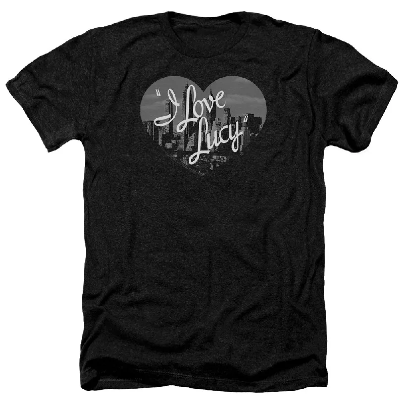 I Love Lucy Heather T-Shirt Black and White City Logo Black Tee