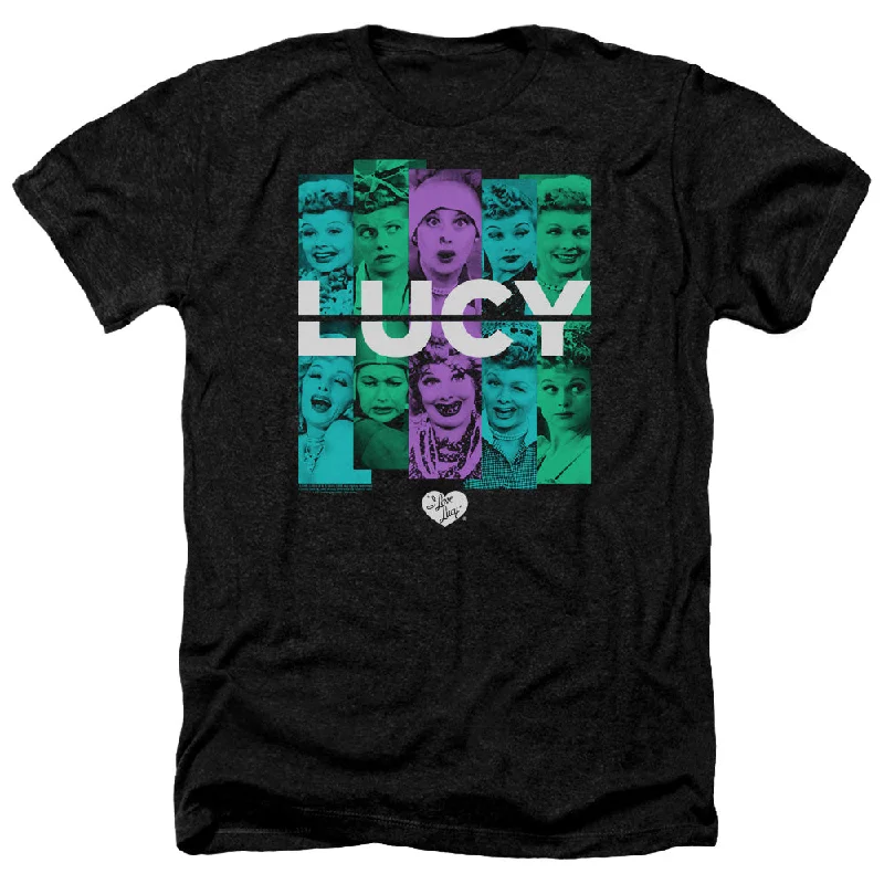 I Love Lucy Heather T-Shirt Colorful Collage Black Tee