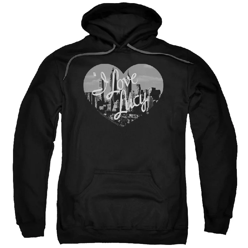 I Love Lucy Hoodie Black and White City Logo Black Hoody