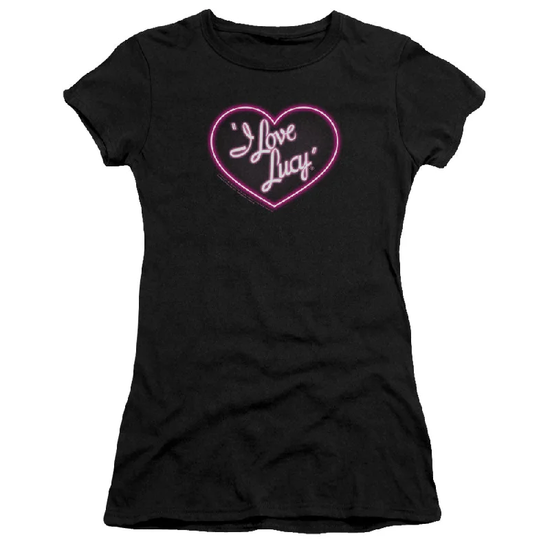 I Love Lucy Juniors T-Shirt Neon Logo Black Premium Tee