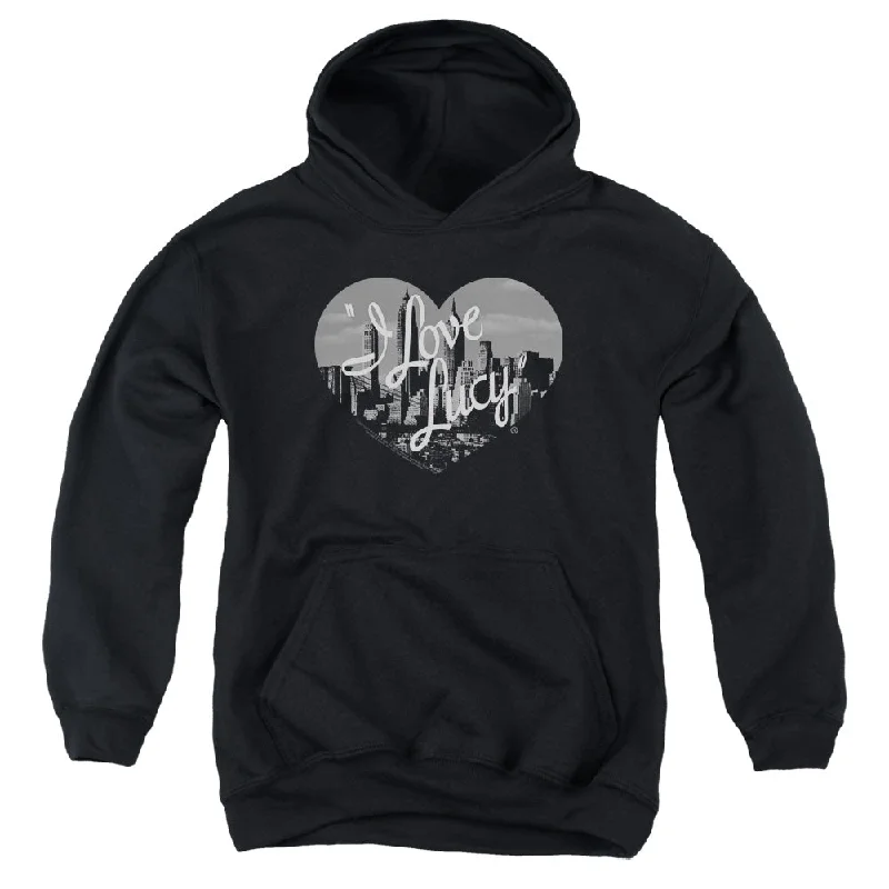 I Love Lucy Kids Hoodie Black and White City Logo Black Hoody