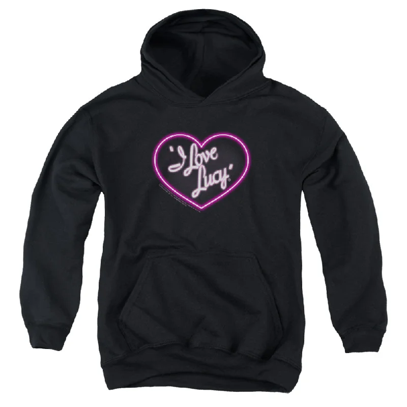 I Love Lucy Kids Hoodie Neon Logo Black Hoody